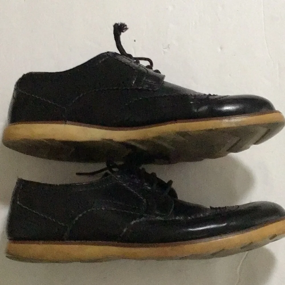 Amali Black Wingtip Dress‎ Brogue Tie Shoes 8 1/2